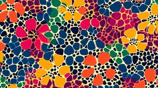 多彩花卉图案无缝背景