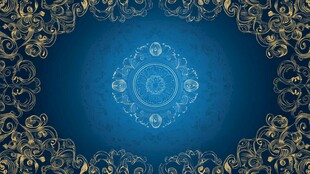 蓝色背景金色花纹装饰图案