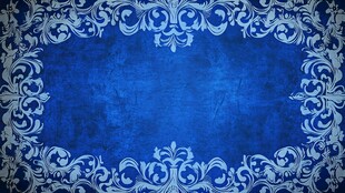 蓝色花纹边框复古背景图
