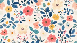 清新手绘花卉图案背景