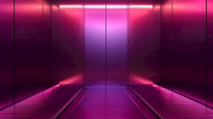 梦幻紫色系科幻电梯空间