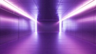 紫色未来感科幻光影通道