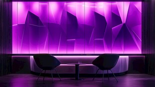 紫色炫酷室内场景与座椅