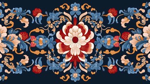 中式古典花卉纹样图案