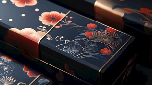中式花卉图案精美包装盒