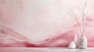 粉色背景的雅致花瓶摆件