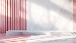 粉色系简约大理石展示空间