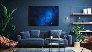 深蓝客厅 艺术与绿植的融合