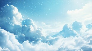 梦幻蓝天与蓬松云朵
