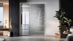 现代简约风格磨砂玻璃门