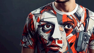 个性艺术印花男士T恤