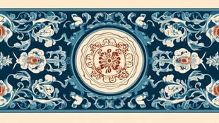 中式古典花卉纹饰图案