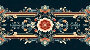 中式古典花卉纹样图案