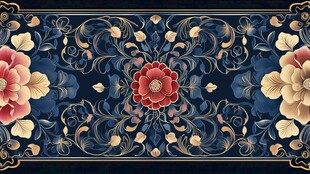 中式古典花卉纹精美图案