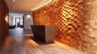 现代风格木质接待大厅
