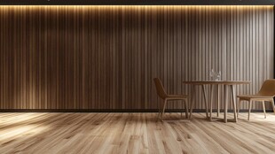 木质墙面简约室内空间