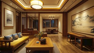 中式雅致客厅室内设计图