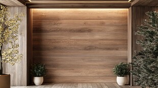 木质墙面室内绿植装饰