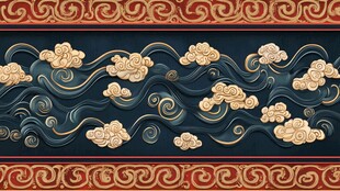 中式云纹古典装饰图案