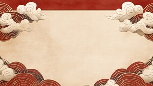 中式云纹边框复古背景图