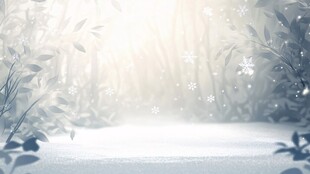 冬日雪景林间梦幻背景