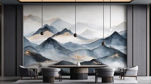 中式山水风会议室装饰