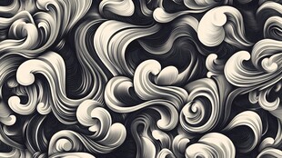 黑白动感曲线艺术纹理图案