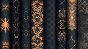 黑金奢华花纹图案集合