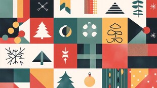 圣诞几何图案装饰元素集