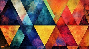 多彩几何三角抽象艺术图案