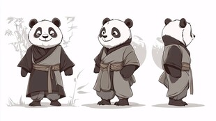 熊猫武士三视图