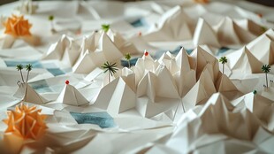 纸艺山川景观创意模型