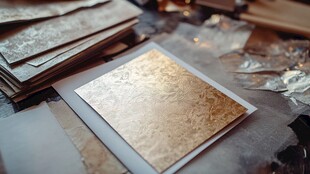 金色纹理纸张特写展示