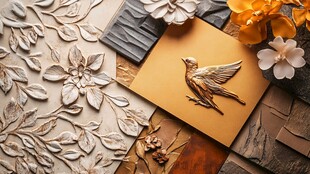 立体浮雕花鸟装饰艺术