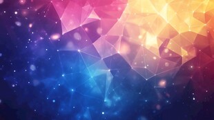 梦幻炫彩多边形星空背景