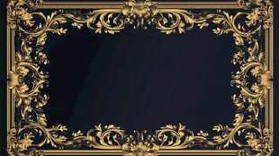 奢华金色复古花纹边框