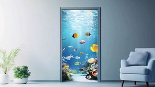 海底世界门贴装饰画