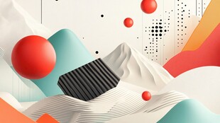 几何元素构成的立体风景图