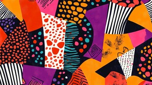 多彩几何抽象图案艺术