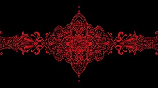 红色华丽对称花纹图案