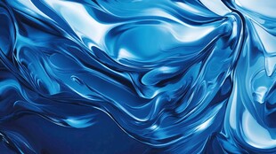 蓝色流动质感抽象背景图