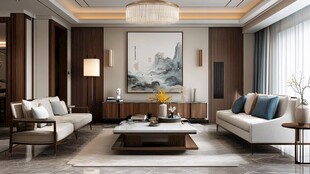 新中式风格优雅客厅空间