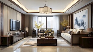 中式典雅客厅室内装饰图