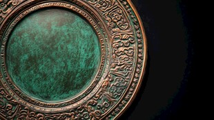 复古雕花绿面金属圆盘