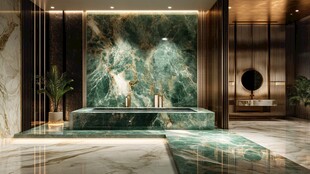 奢华绿宝石风格大厅设计