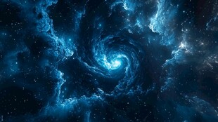 梦幻蓝色星系宇宙景观