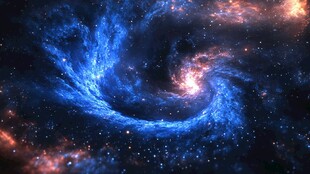 梦幻蓝色星系宇宙景象