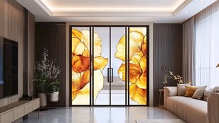 艺术玻璃装点温馨客厅空间