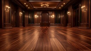 豪华复古木质大厅空间