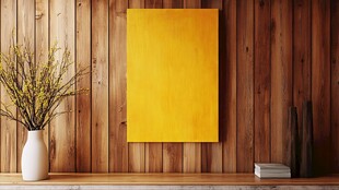 木质墙面的简约装饰场景